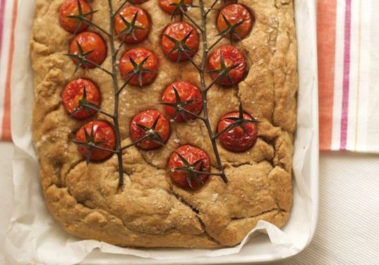 Farro flour Schiacciata with Cherry Tomatoes