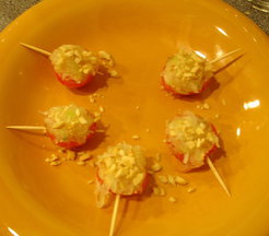 Pickled Papaya Stuffed Cherry Tomatoes
