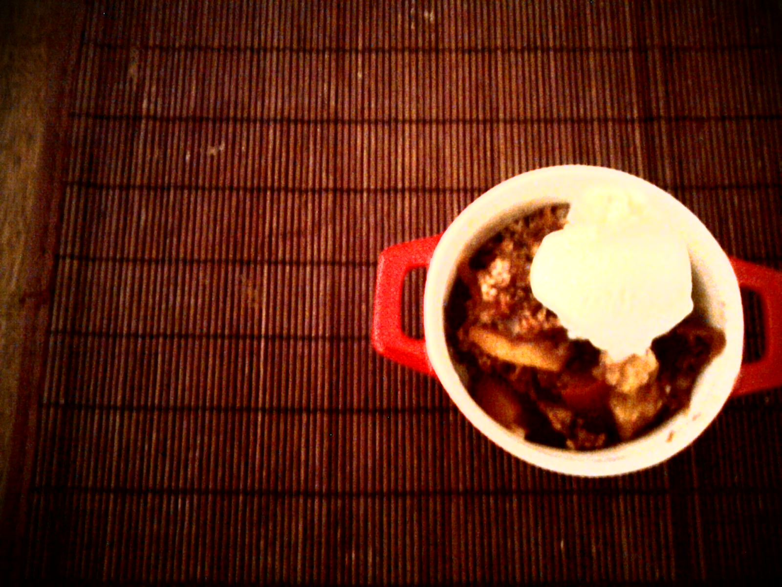 Knock-you-on-your-ass ---> peach-bourbon crumble :)