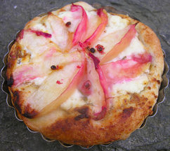 White peach goat cheese tart