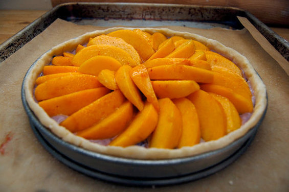 Mid-Summer Peach Tart with Blackberry Custard
