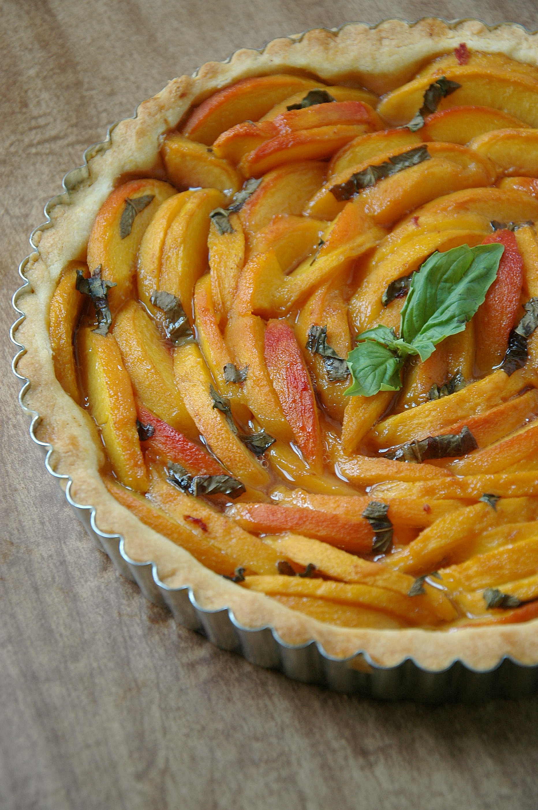 Peach Basil Tart