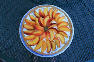 Peach and Goat Cheese Tart with Rosemary Cornmeal Crust