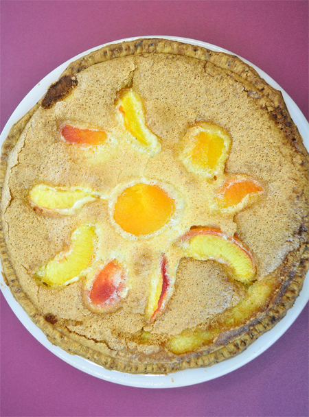 Brown Sugar Peach Custard Pie