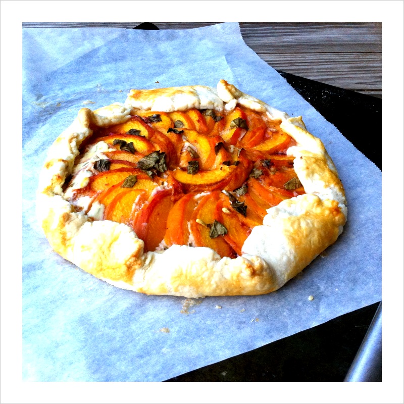 Peach - Basil - Goat Cheese Galette