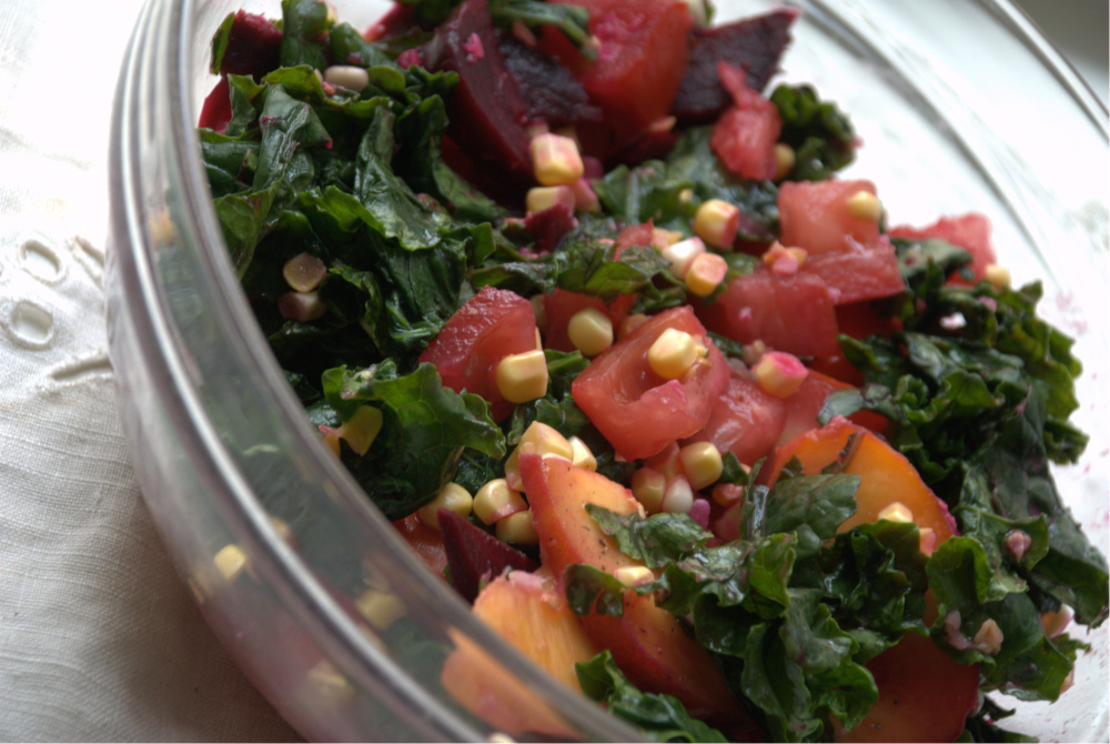 late summer massaged kale salad