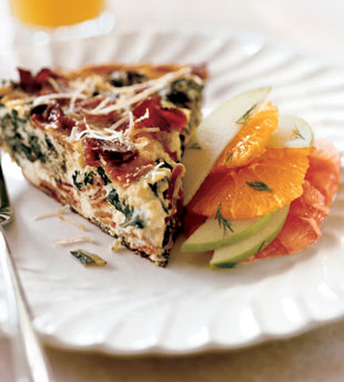 Frittata with Bacon, Greens and Caramelized Apples