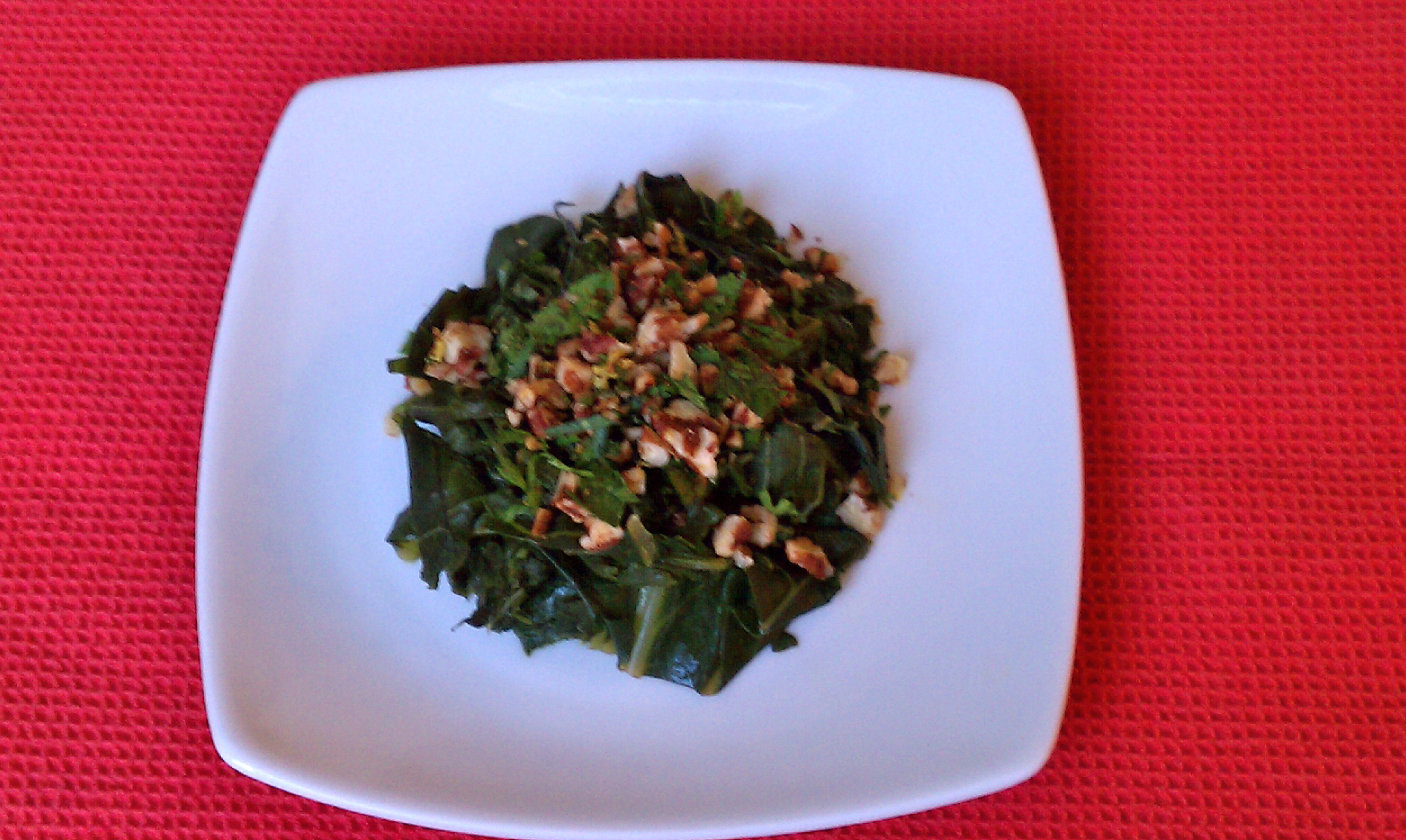 Vegetarian Greens with Pecan Gremolata