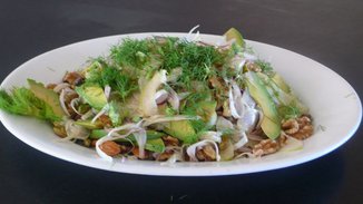 Asian Pear,Fennel and Lotsa Nuts Salad
