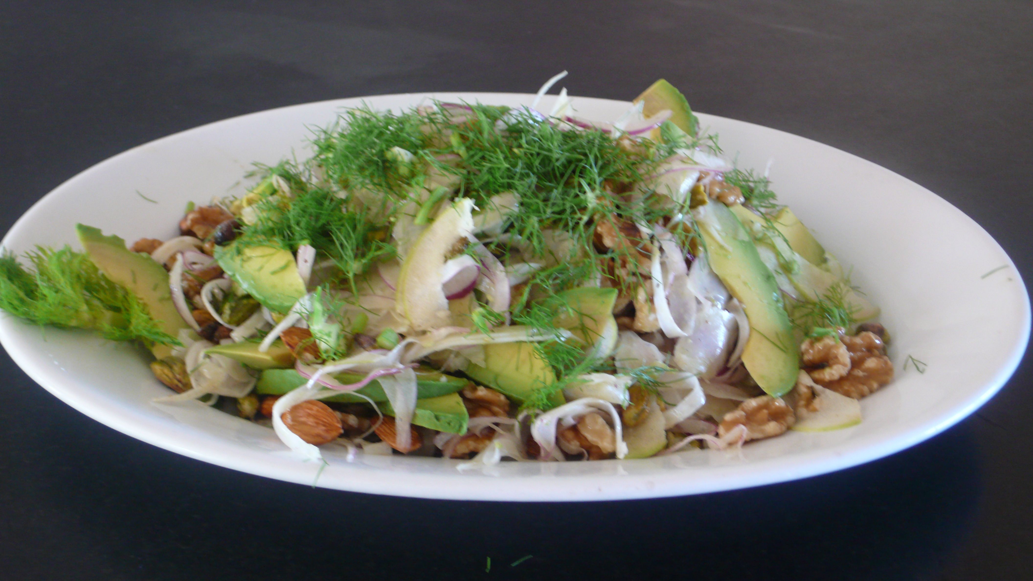 Asian Pear,Fennel and Lotsa Nuts Salad