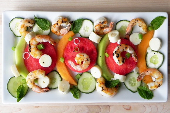 Grilled Shrimp and Melon Salad