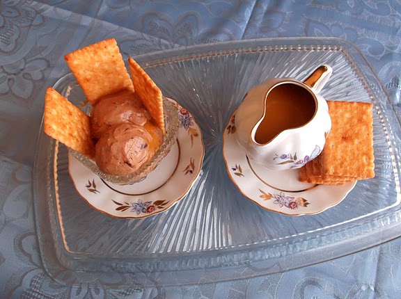 Easy Dulce de Leche-Chocolate Ice Cream Served With Orange Caramel Sauce