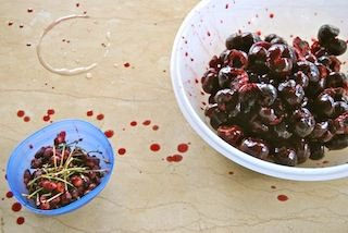 Coffee Granita and Cherry Granita