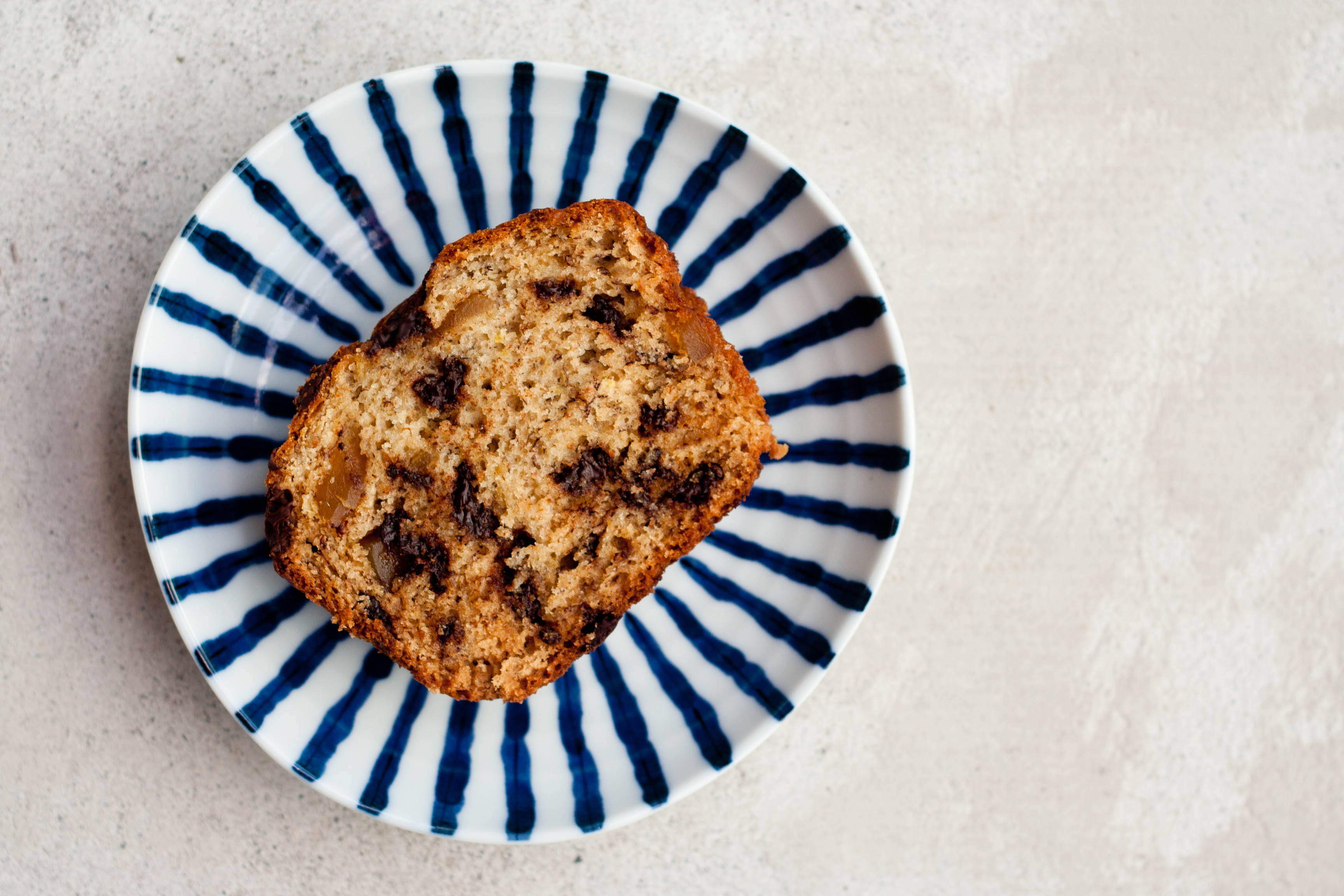Banana Bread with Chocolate and Crystallized Ginger
