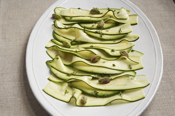 Patricia Wells' Zucchini Carpaccio with Avocado and Pistachios
