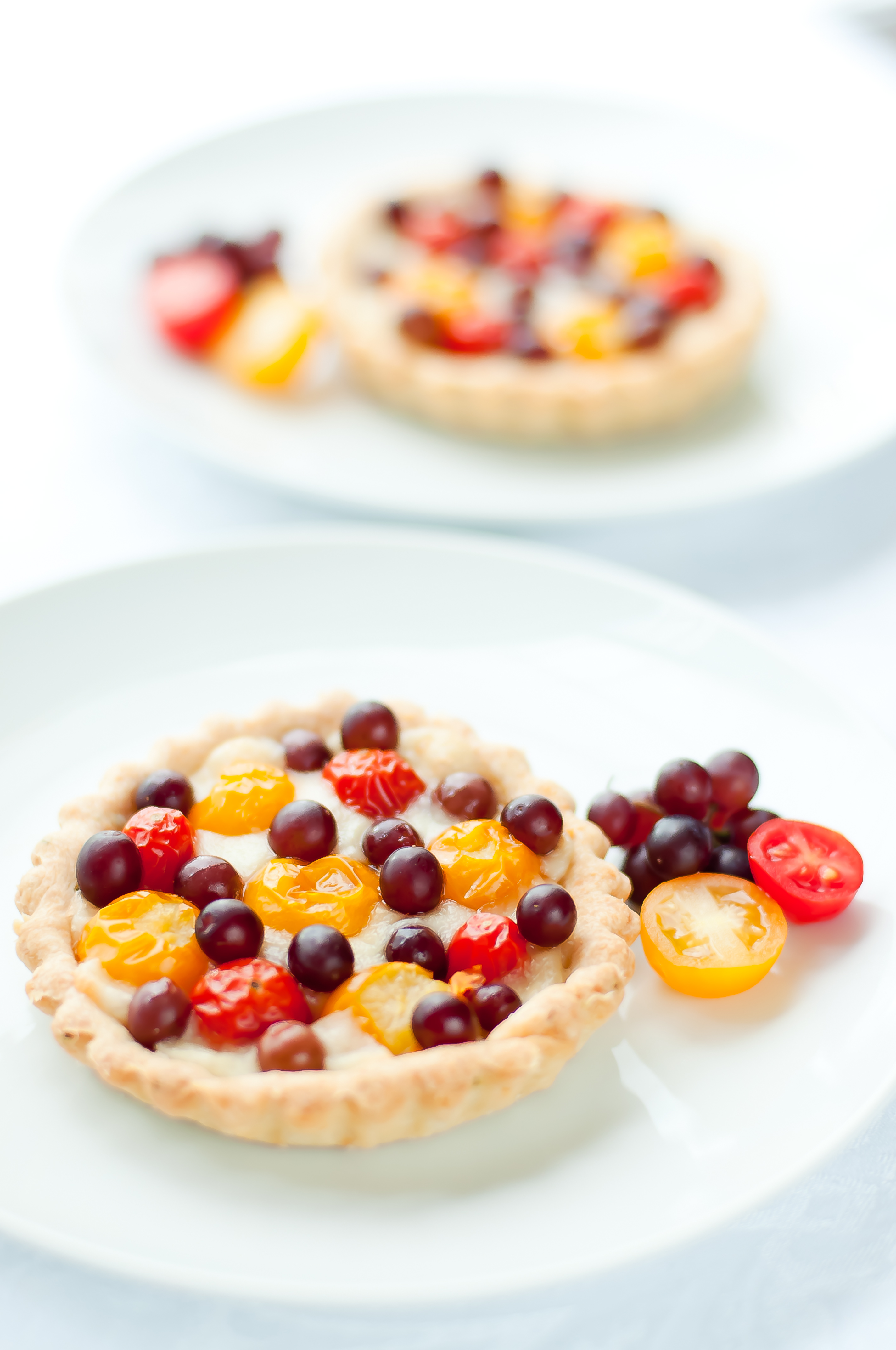 Cherry Tomato and Champagne Grape Tart