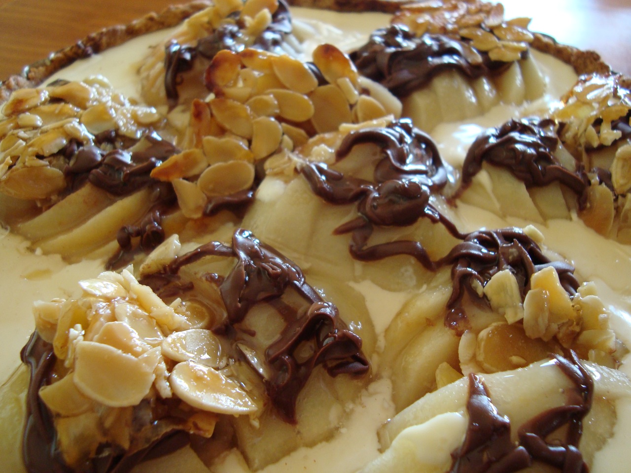 Pear and Nutella Tart with Maple Almond Brittle