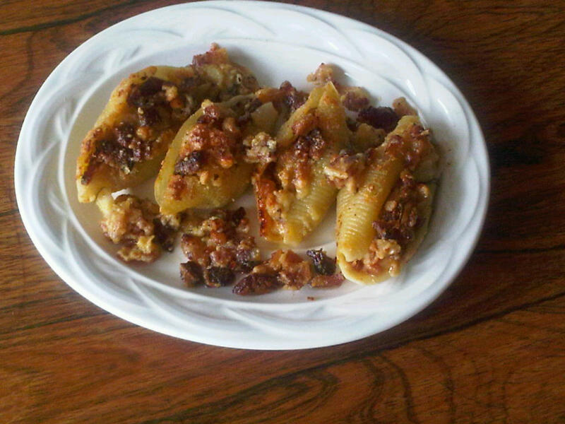 Pears, Fennel and Cream Sauce in Pasta Shells