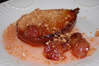 Asti Roasted Pears and Grapes with Amaretti Crumbles