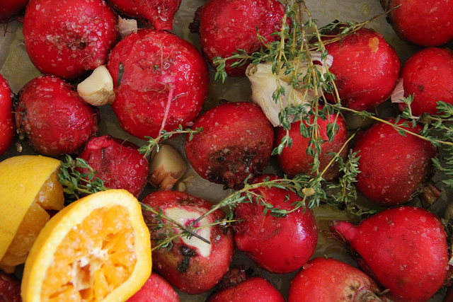 Roasted Beets Paired with Duck Hearts