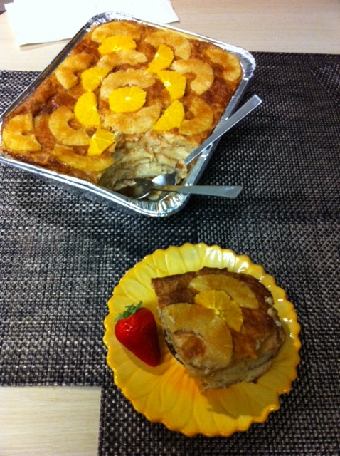 Croissant Bread Pudding for Rutty with Rum, Orange and Bananas