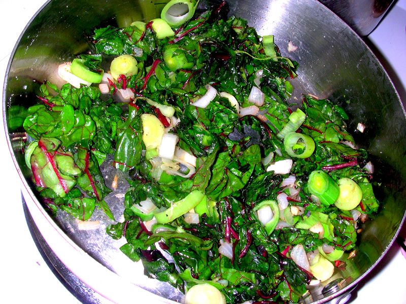 Swiss Chard, Potato and Leek Gratin