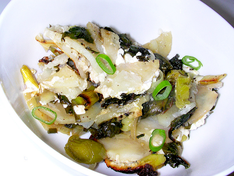 Swiss Chard, Potato and Leek Gratin