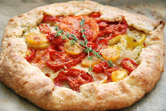 Rustic Tomato Tart with Parmesan and Thyme