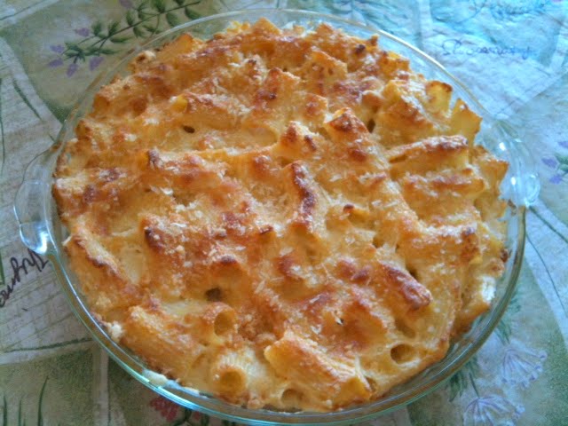 Baked Rigatoni with Fontina and Celery Root Puree