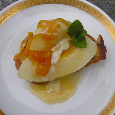 Braised Pears with Brandy Orange Sauce