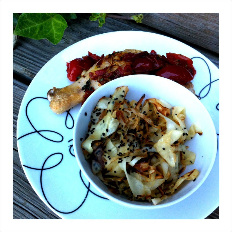 Sauteed Parsnip Ribbons with Nigella Seed