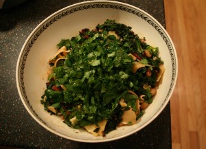 Swiss Chard and White Bean Salad with Torn Lasagna