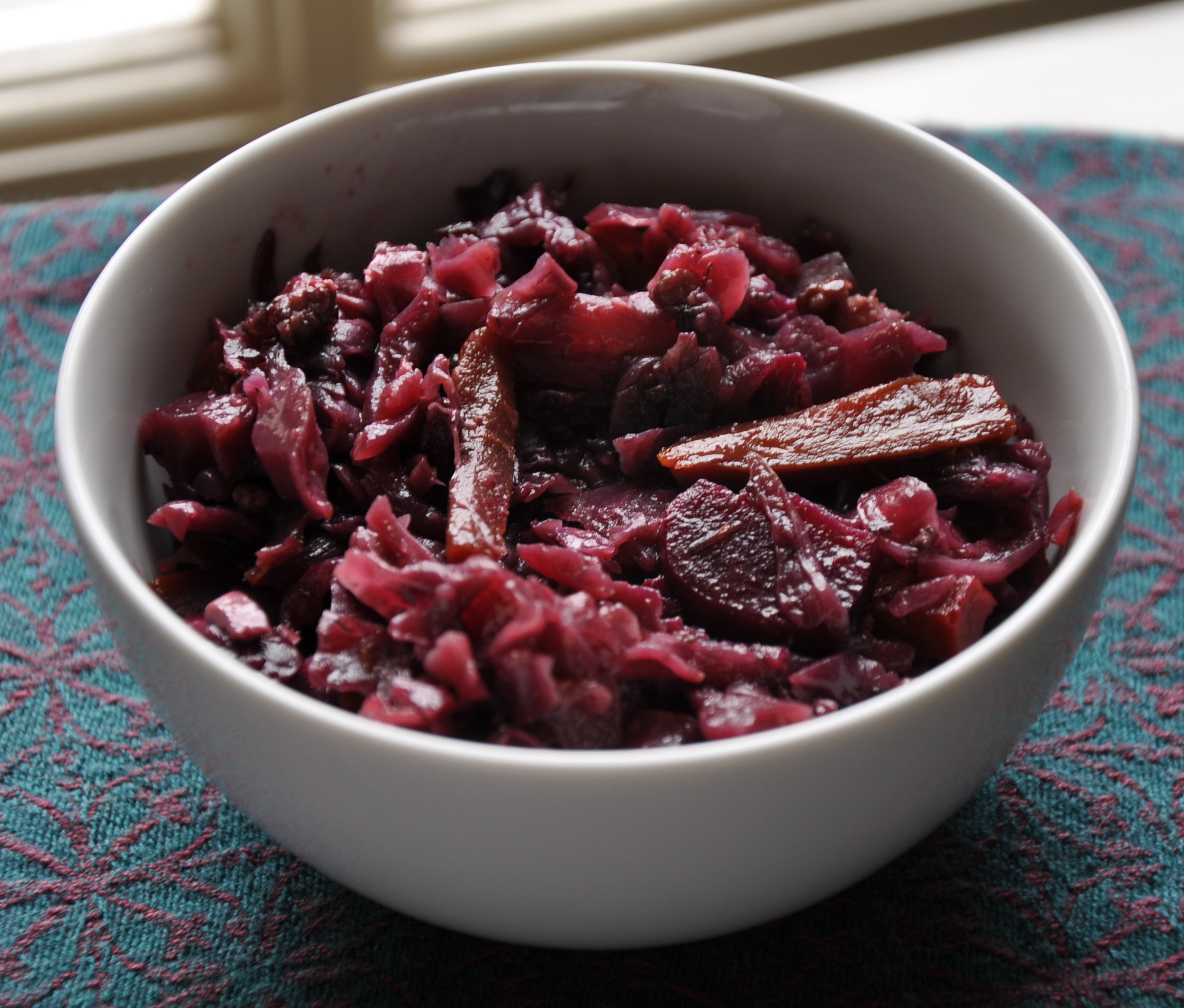 Red Wine Braise-Roasted Red Cabbage with Carrots and Beets