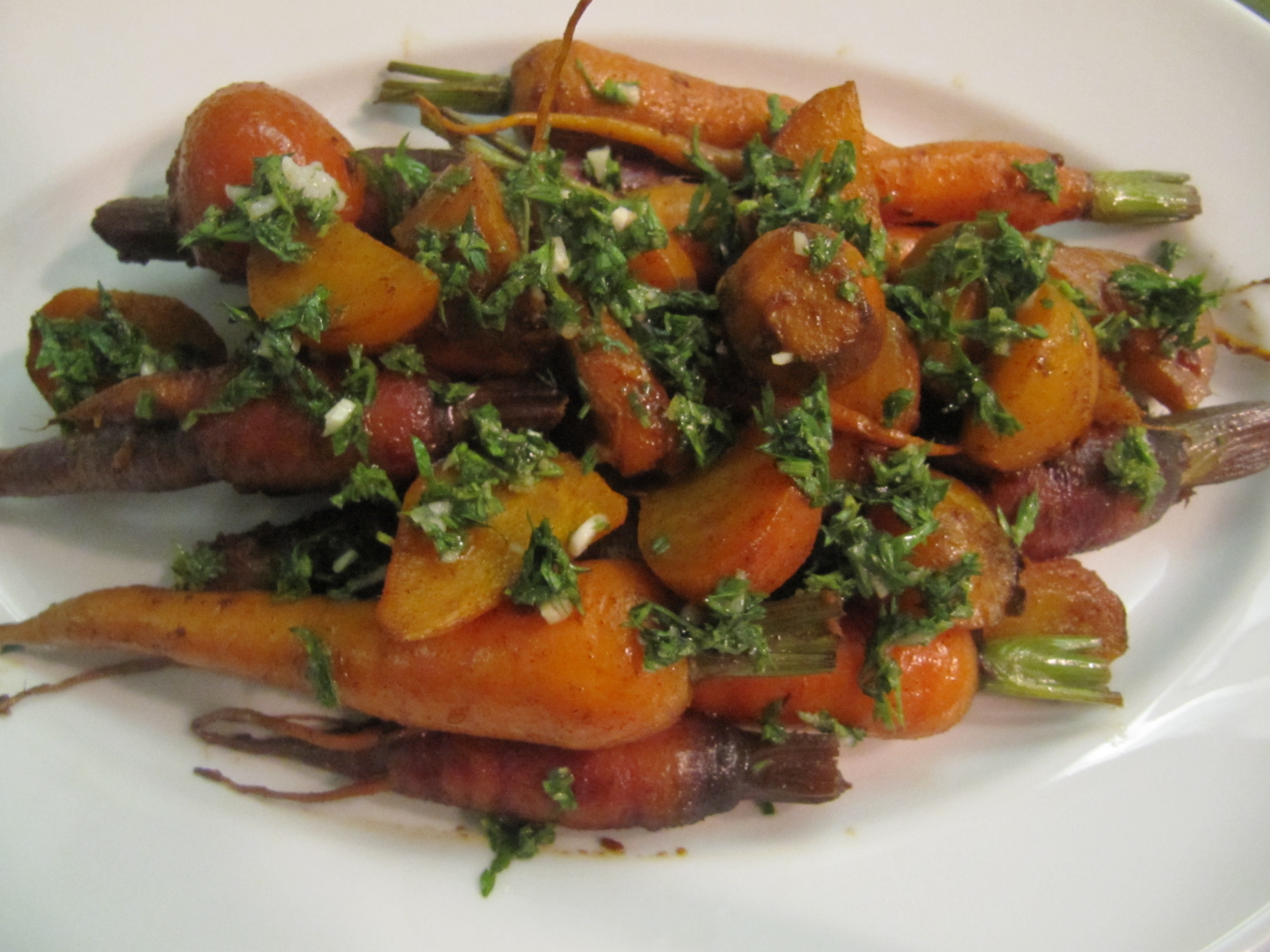 Sweet Roasted Roots with Carrot Top Gremolata
