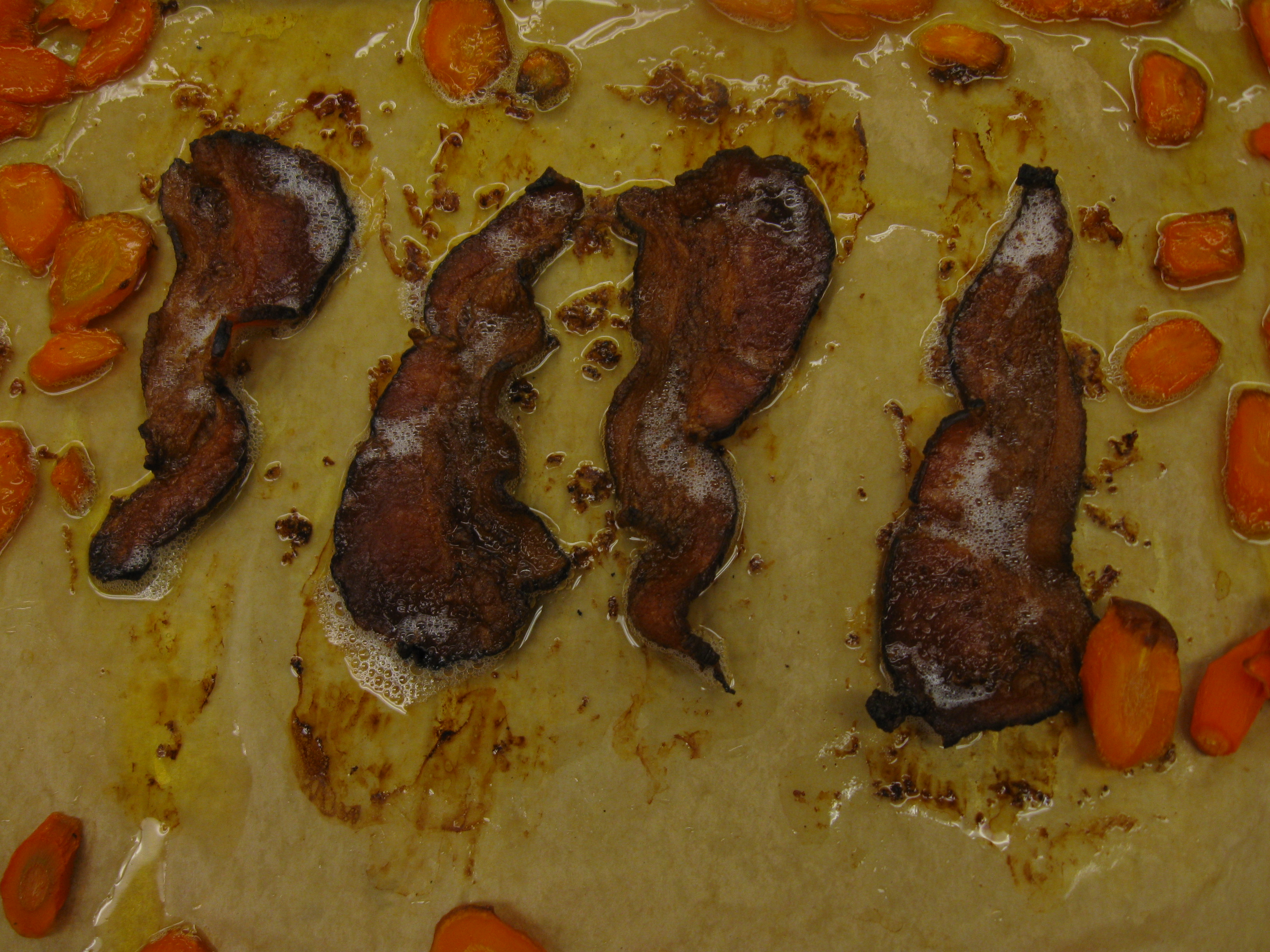 Roasted Carrot & Bacon Bread Pudding