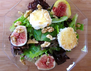 An Autumn Salad of Figs and Toasted Goat Cheese