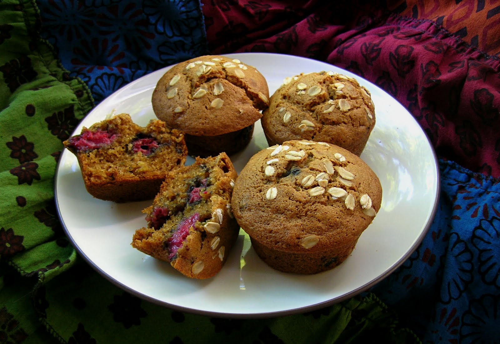 Raspberry Multigrain Muffins