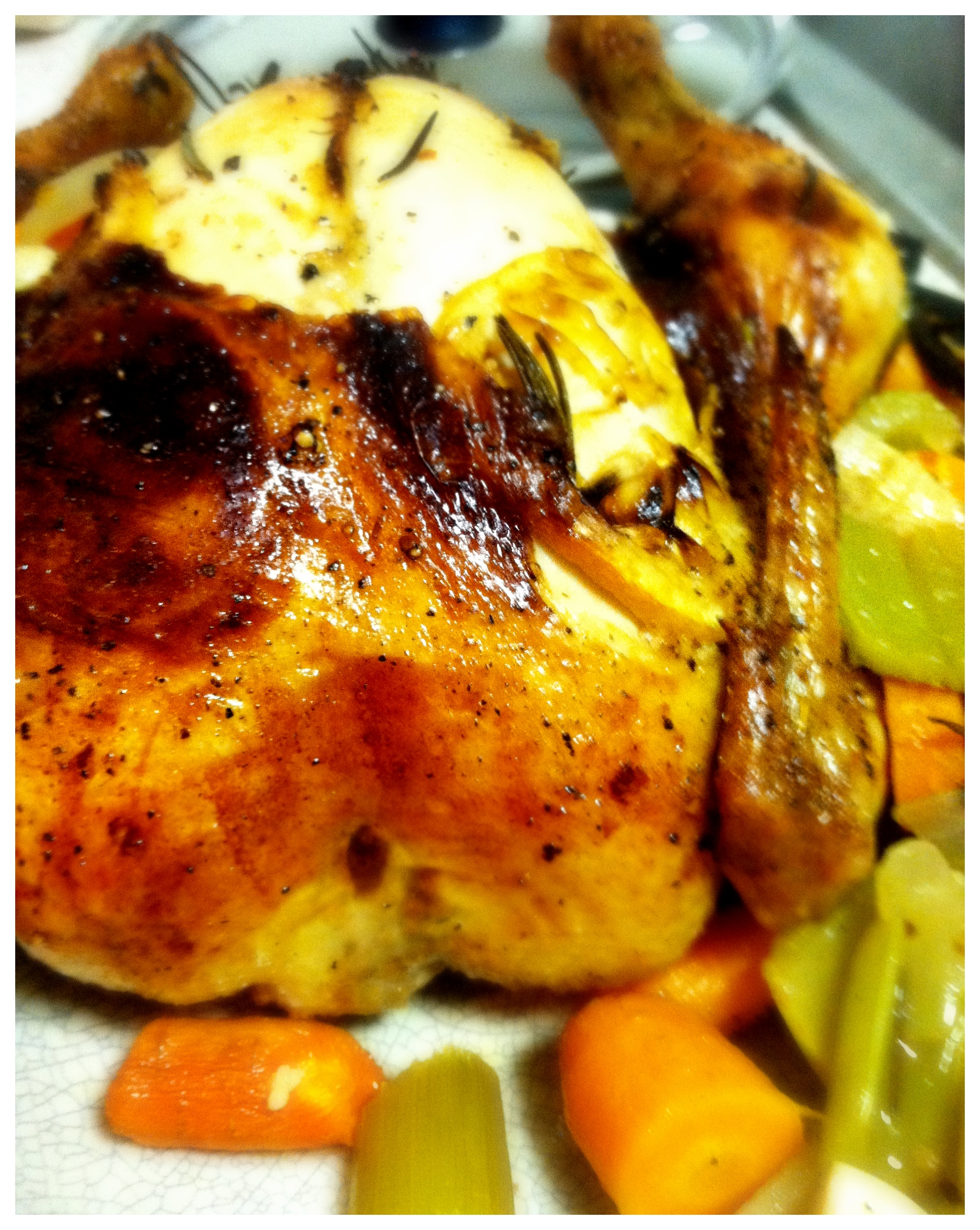 Rosemary Lemon Roasted Chicken with Creamy Sauce