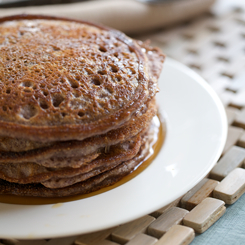 Rich Blue Cornmeal and Applesauce Pancakes