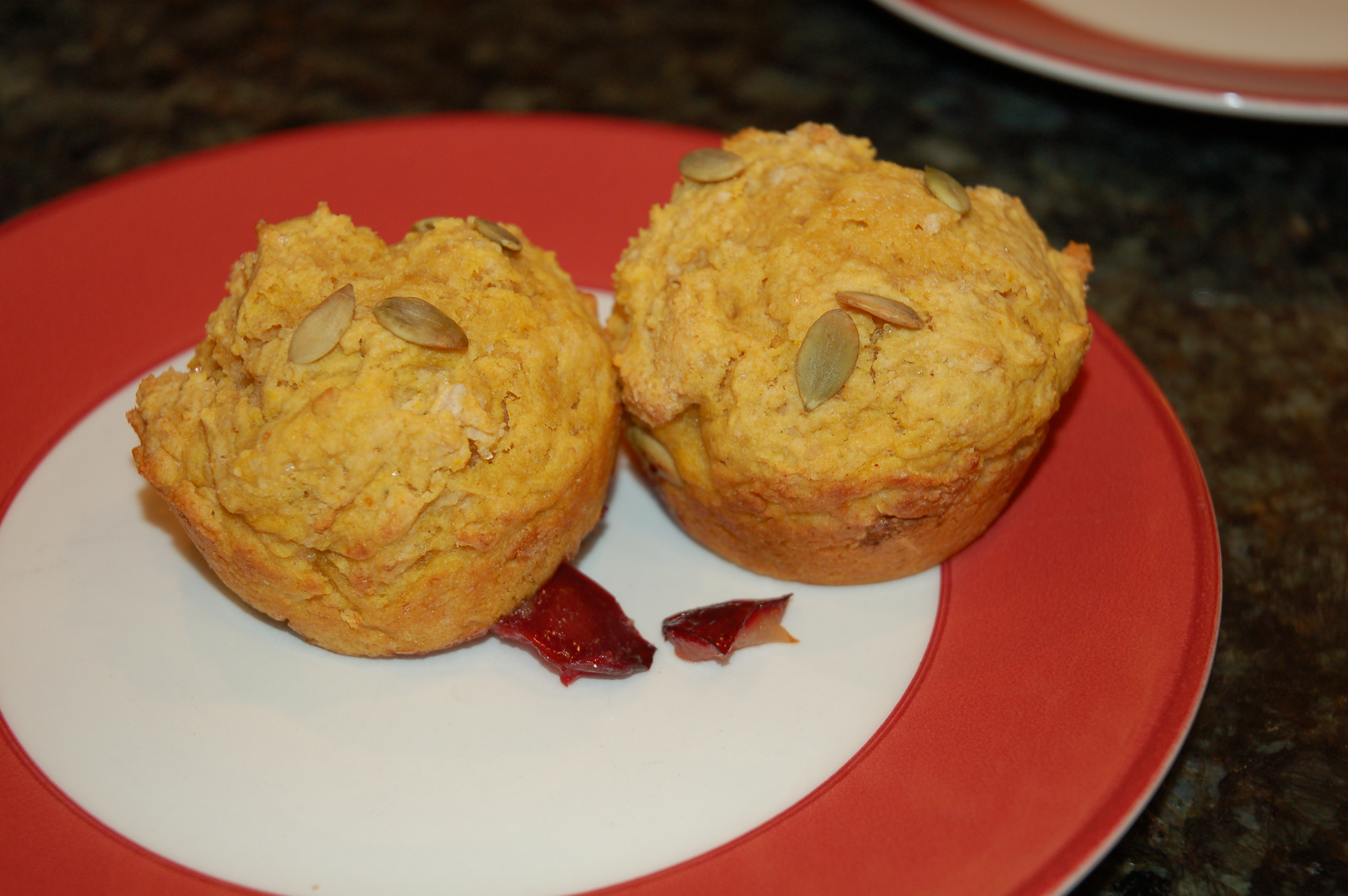 Whole Wheat Pumpkin Plum Muffins