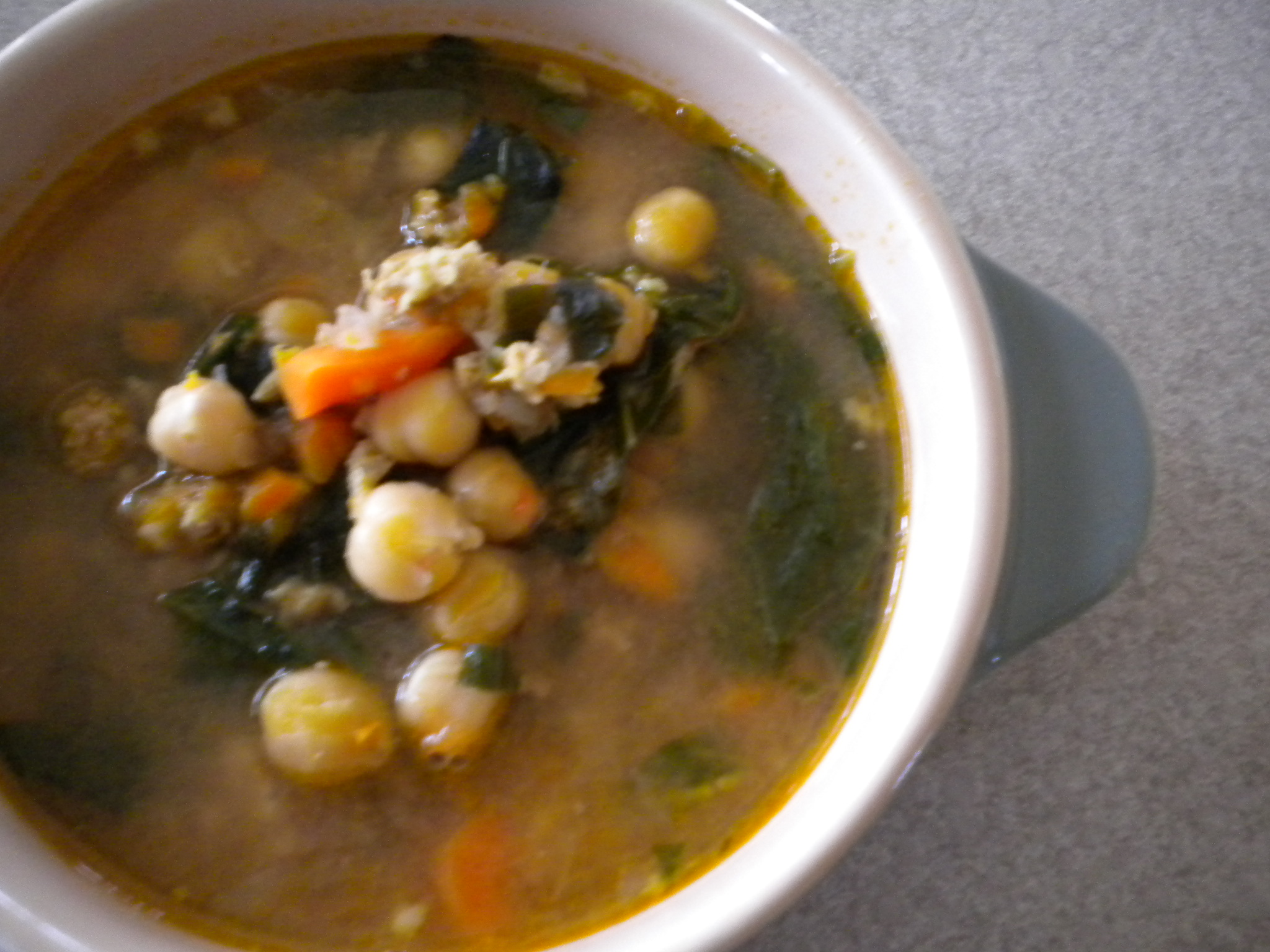 Hearty Chick Pea and Greens Soup