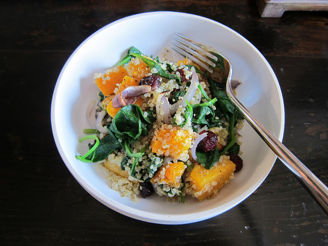 Quinoa Salad with Butternut Squash and Spinach