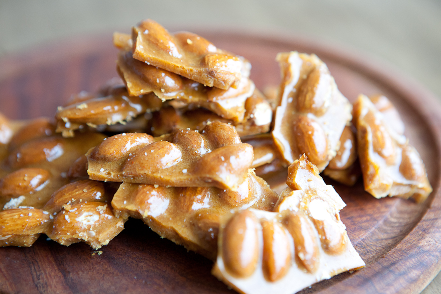 Almond Brittle garnish with Sea Salt