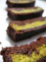 Pistachio Marzipan Brownie Tart