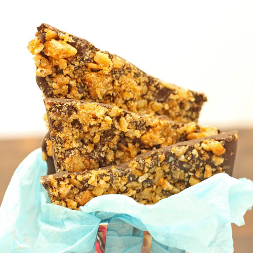 Caramelized crispy rice bark