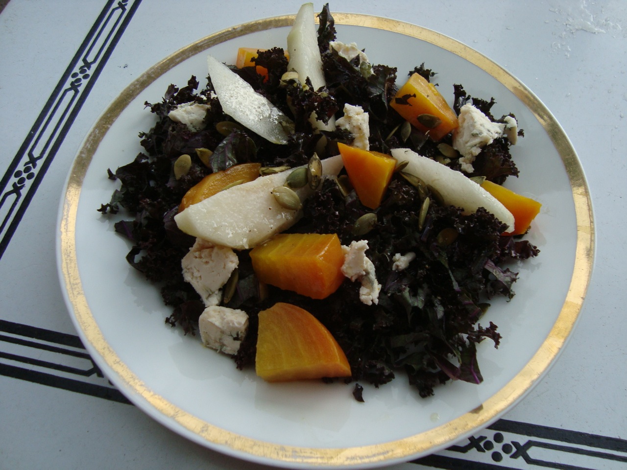 Pear, Golden Beet, and Blue Cheese Salad