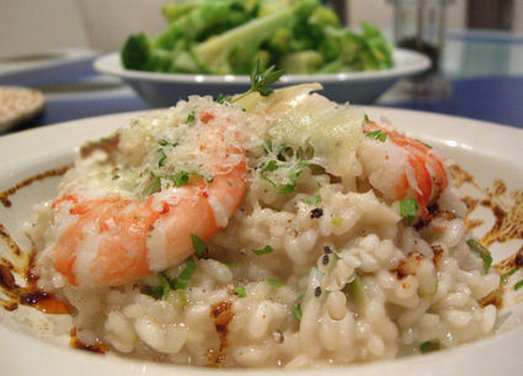 New Year's Champagne and Scampi Risotto