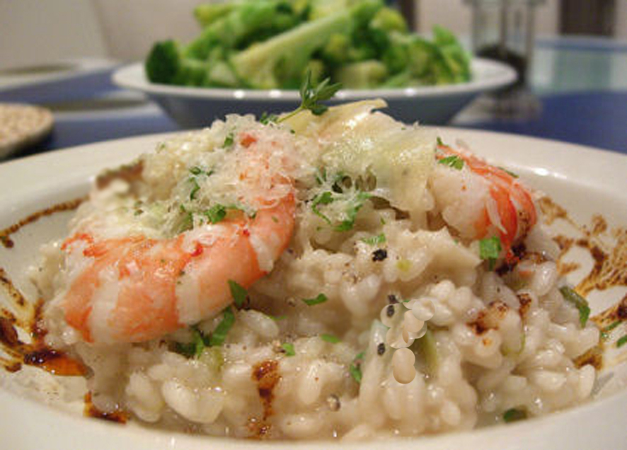 New Year's Champagne and Scampi Risotto