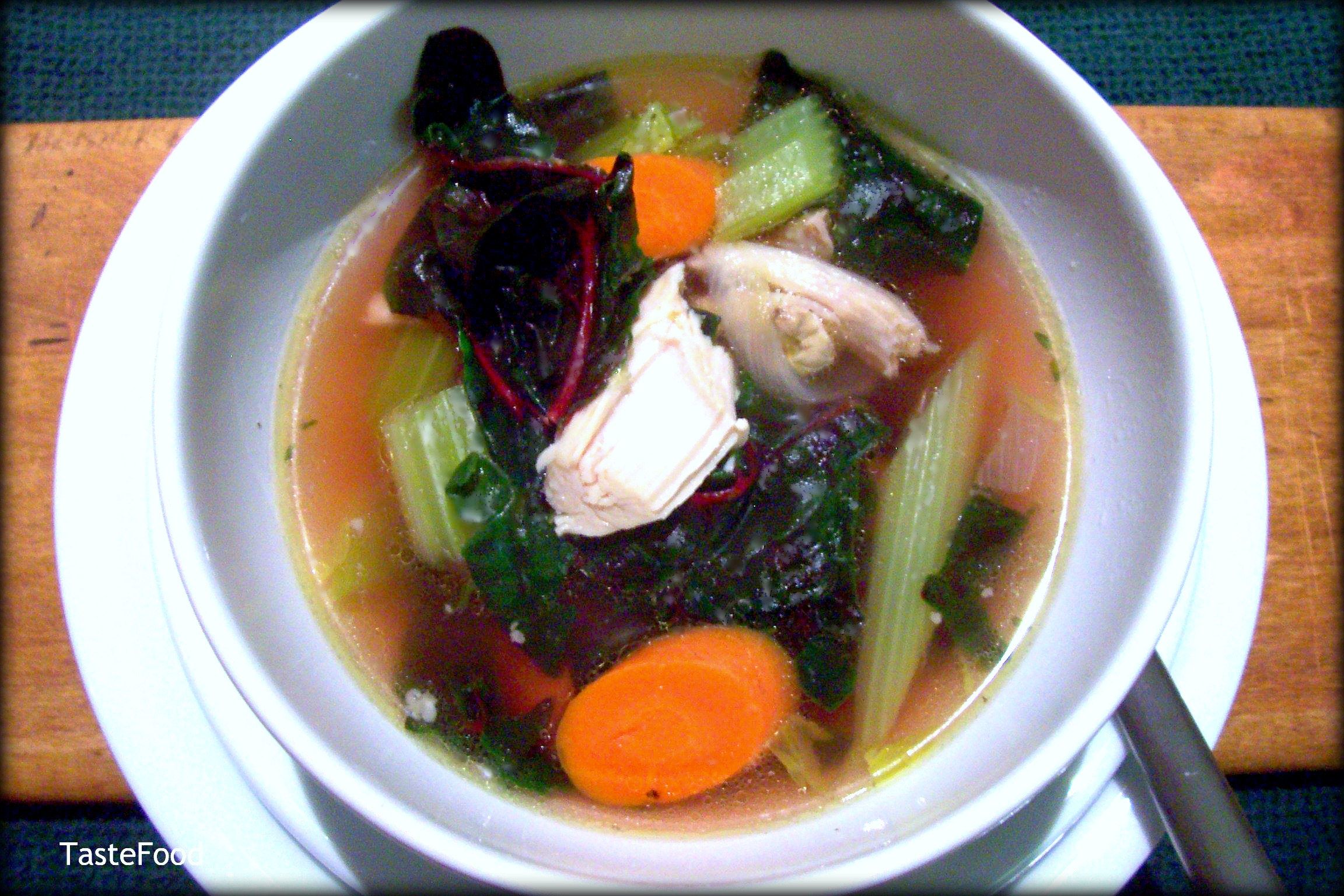 Holiday Timeout Soup: Turkey Vegetable Soup with Swiss Chard