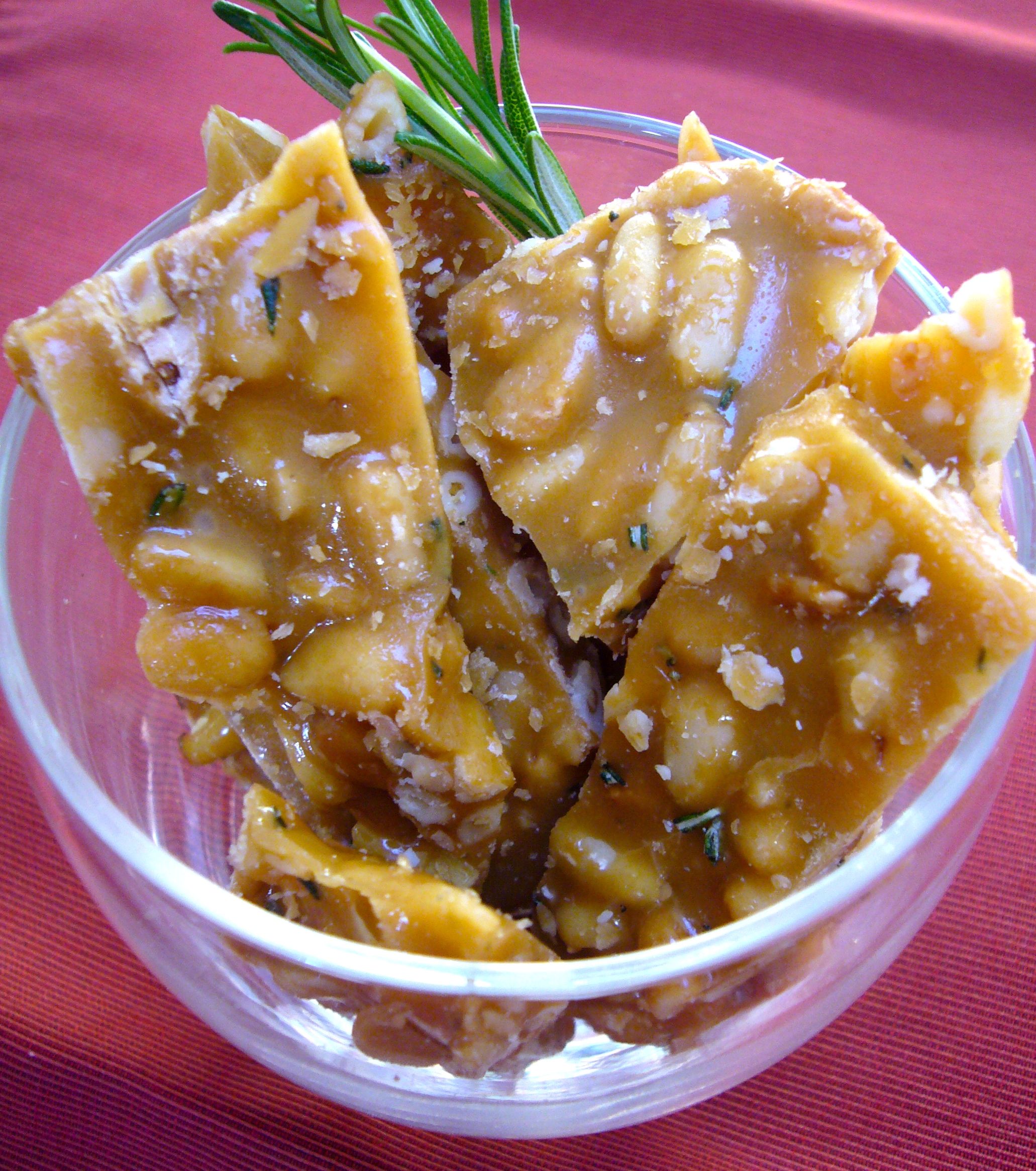 Pine Nut Brittle with Rosemary